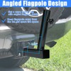 DenForste Hitch Flag Pole Holder, Flagpole Hitch Mount Universal, Angled