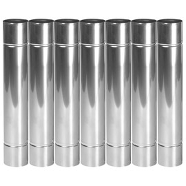 SoloWilder Stove Pipe 2.36" Chimney Pipe Thicken Stainless Steel 5 Pcs Chimney Cap Wood Stove Flue Extend 14"