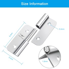 2.5 Inch Lift Off Hinges, 304 Stainless Steel Small Slip Joint Flag Hinges, Removable Hinges for Wooden Metal Doors, Cabinet Doors, Metal Boxes and More (Left Handed, 4 PCS)
