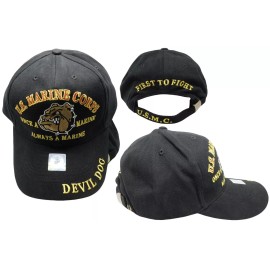 Eagle Emblems USMC SEMPER FI ONCE A MARINE ALWAYS A MARINE CORPS CAP HAT ALL BLACK