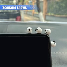 LAINLOY Sheep Car Rearview Mirror Accessories, Dashboard Car Ornament, Cute Funny Animal Decoration Presents, Car Rearview Mirror Interior Accessories for Home Garden Office (Sheep-4 pcs)