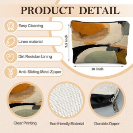 RYYCDOI RYYCDOI Abstract Japandi Art Makeup Bag, Modern Minimalist Boho Neutral Cosmetic Bags for Women, Boho Gifts for Women, Mid Century Modern Zipper Makeup Pouch