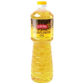Schedro Sunflower Oil Refined Deodorized Winterized Cooking Oil for Frying, Baking, Salad Dressing & Skincare GMO Free 33.8 fl oz / 1 L Product of Ukraine (1 Pack)