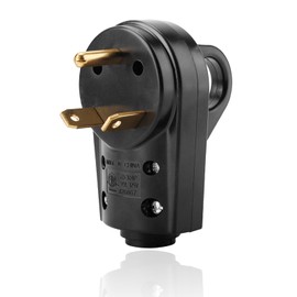 30 Amp RV Male Plug Replacement,125V ED-304P Heavy Duty RV Receptacle Electrical Plug with Ergonomic Grip Handle for Camper Trailer Extension Power Cord for RV Camper Caravan (30Amp RV Male Plug)