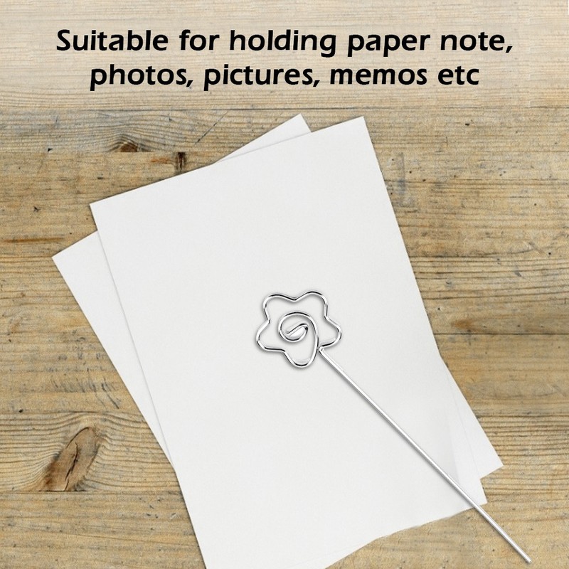 100Pcs DIY Flower Shape Metal Wire Memo Card Photo Picture