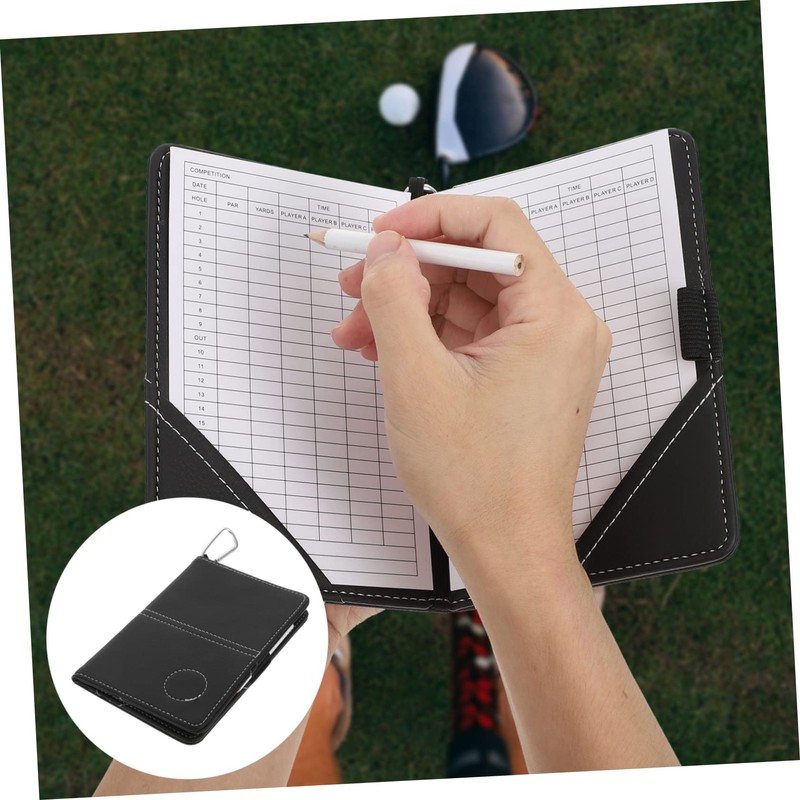 Outanaya Golf Scorecard Notebook Sturdy Pu Leather Cover Sports Scorecard