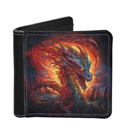 HUIACONG Men Slim Thin Wallets Cash Coins Storage Card Holder Bifold Wallets, Cool Dragon, one size, Casual