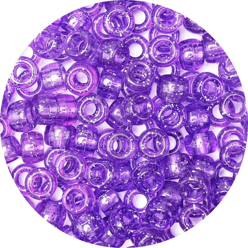 IOOLEEM Iooleem Pony Beads (1000pcs Dark Purple Glitter), Beads for