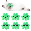 Jocomoni 6pcs St. Patrick's Day Shamrock Catnip Toy，Indoor Shamrock Shaped