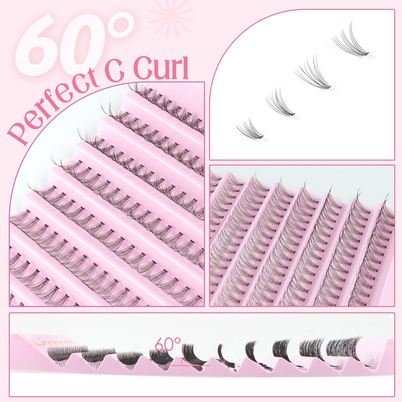 Parriparri Individual Lashes 200 Pcs Cluster Lashes Natural 10D DIY