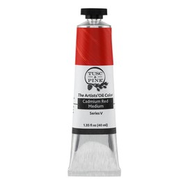 Tusc & Pine Artist Oil Paint - Cadmium Red Medium, 40 ml, Non-Yellowing, Rich & Creamy Consistency, Maximum Pigment Load, Small Batch Milled Oil Paints Made in The USA for Professional Artists