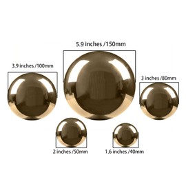 Nerien Gazing Ball, Stainless Steel Garden Mirror Globe, Polished Ornament Sphere, Hollow Floating Reflective Hemisphere, for Home Outdoor Pond Housewarming Swimming Pool Decoration, Gold, 5Pcs Mix