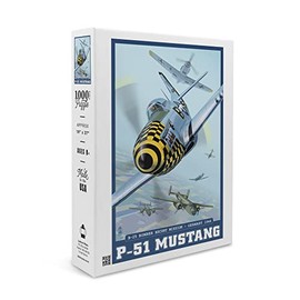 B-25 Bomber Escort Mission, P-51 Mustang (1000 Piece Puzzle, Size 19x27, Challenging Jigsaw Puzzle for Adults and Family, Made in USA)