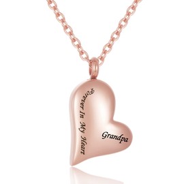 Forever in My Heart Cremation Jewelry for Human Ashes Dad/Mom/Grandpa/Grandma Keepsake Urn Necklace 316L Stainless Steel Memorial Ash Jewellery, Stainless Steel, not know