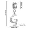 Genuine 925 Sterling Silver Alphabet Crystal Alphabet Beads Fit European