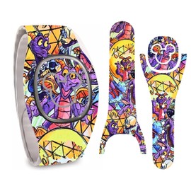 Purple Dragon Imagination Art Wrap Magic Band + Skin Vinyl Decal Wrap Compatible with MagicBand+ (New 2022 Release)