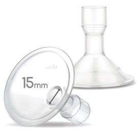 Maymom Myfit 15 Mm Shields; Compatible with Medela Breast Pump- Personalfit, Freestyle, Harmony, Maxi, Freestyle Flex Connector; Connect to Widemouth/Narrow Connector, 2Pcs
