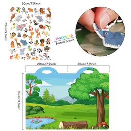 3D Jungle Animals Puffy Sticker Play Set Gifts Sticker Book Zoo Animals Window Clings Decals Home Airplane Classroom Nursery Safari Party Supplies Decorations Removable 100 Reusable Puffy Stickers