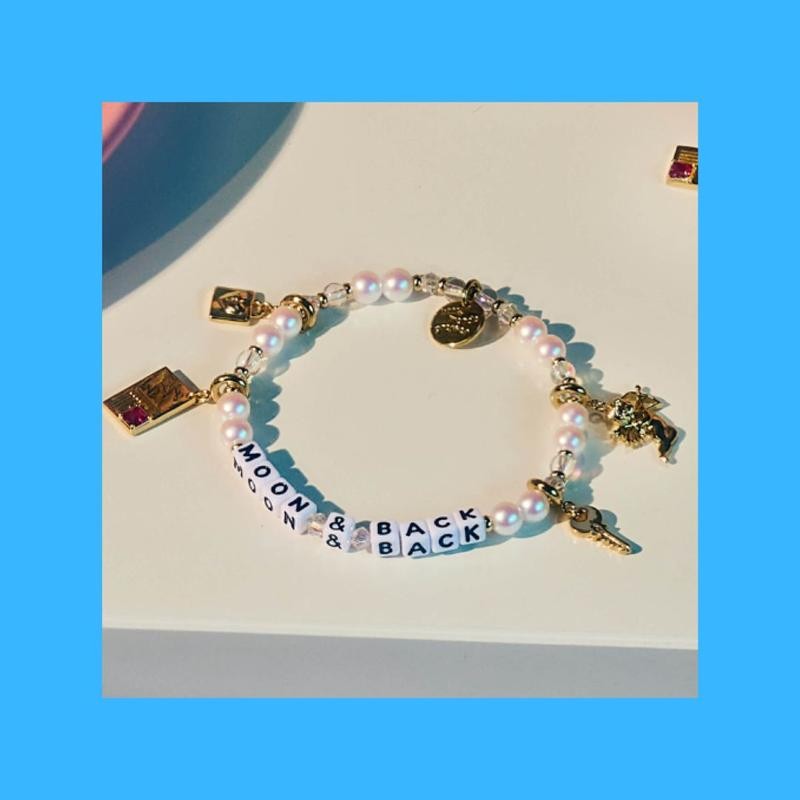 Little Words Project, Moon & Back Bracelet, Pearl & Crystal
