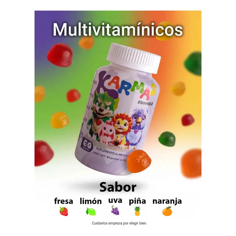 Multivitamínico Karmas Gummies Gomitas para Niños con Vitamina C y