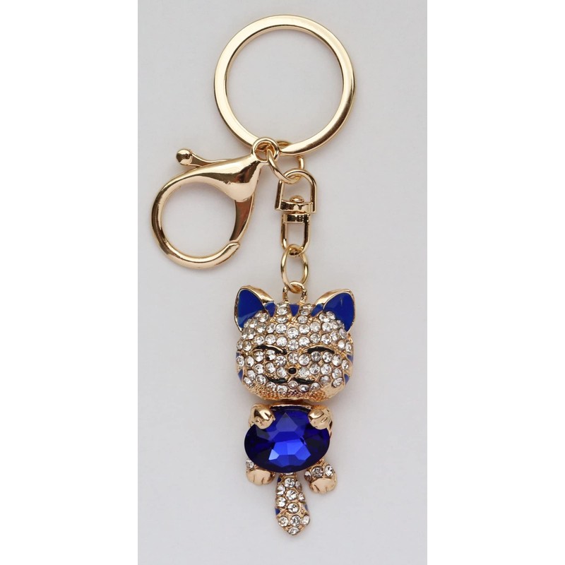 SunAge Keychain Cat Jewelry Rhinestone Cat Design Cute Key Chain