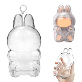 Protective Case for Doll, Acrylic Display Case with Dustproof Cover and Keychain, Miniature Display Case for Monsters Accessories, Transparent Mini Box for Protection and Showcase(No Doll)