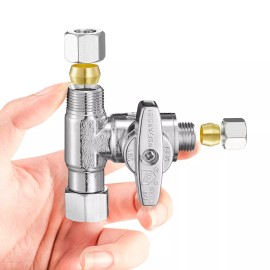 Ondiomn Fridge Water Line Kit Connector - Refrigerator Ice Maker Water Line Splitter Al