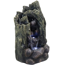 Sunnydaze Cavern of Mystery Outdoor Rock Water Fountain with LED Light - Glass Fiber Reinforced Concrete Construction - 28-Inch Tall - Electric Garden Fountain for Patio, Deck, Porch, or Yard