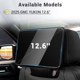 Compatible with 2025 GMC Yukon XL Rear Media Screen Protector Glass for 2025 GMC Yukon Denali/Yukon & Yukon XL 12.6" Rear Seat Entertainment Screen Cover Saver for 2025 GMC Yukon Accessories 2 Pack