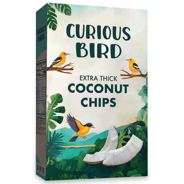 Curious Bird Extra Thick Coconut Chips - Unsweetened - Sulfite
