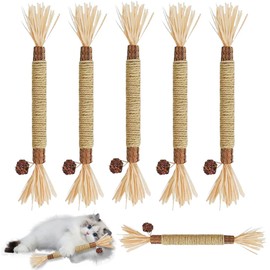 Cat Chew Toy, Cat Bites, 6 Pieces, Chew Stick, Pet Toy, Again Toy, Toothpaste, Natural Materials, Gastrointestinal Health, Appetite, Eliminate Obesity, Natural Safe, For Excited Cats