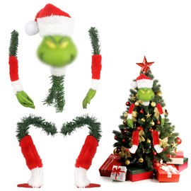 Christmas Body Ornament, Christmas Tree Topper Elf Head, Arms and Legs, Christmas Tree Decoration, Funny Christmas Tree Decoration for Winter, Christmas Party Accessories