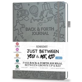 Just Between You and Me Kid Journal - A Back & Forth Journal for Grown-Up & Kid / Parent & Child to Strengthen Bond, Build Communication, and Share Memories, Interactive Writing Prompts for Kids & Adults, Gift for Girls Boys, 7"X10"-Gray