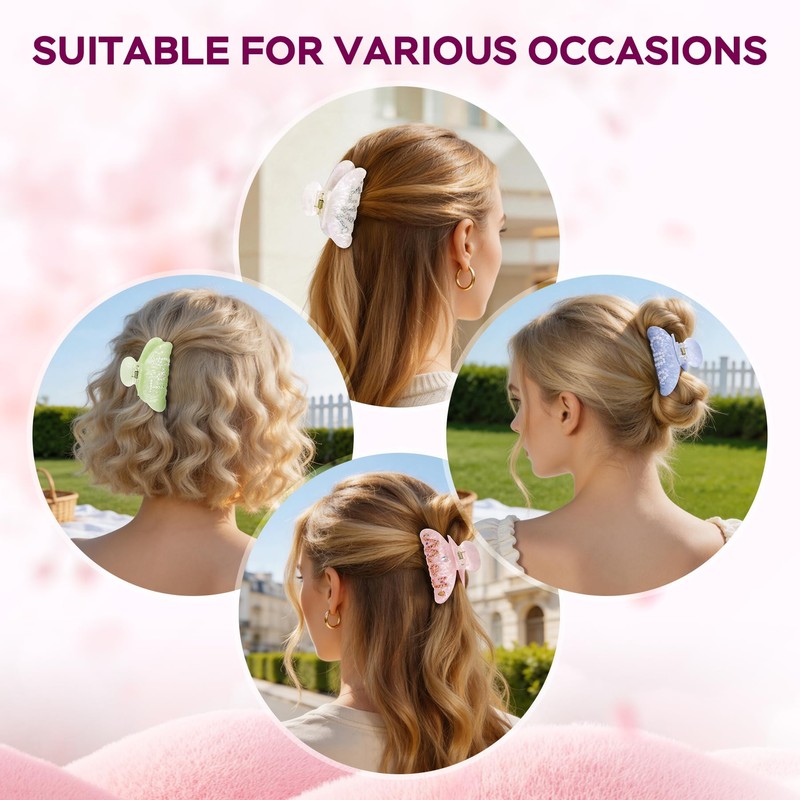8 Sets DIY Hair Claw Clips Kit, Claw Clip Decorating
