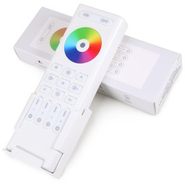 XXK RC03RF RF Remoter, 4-Zone 2.4G Handheld RF Remote Control Compatible with RGBCCT RGBW CCT RGB LED Controller, 99ft Wireless Control 4 Channel Group Control for Home RGBCCT LED Strip Lights