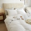 VClife Twin White Duvet Cover Washed Microfiber Simple White Quilt