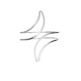 Caiyao Boho Upper Arm Bracelet Cuff Bangle Gold Silver Flower Cuff Bracelets Mental Open Upper Arm Bangle Bracelet Simple Adjustable Armband Jewelry for Women (Crescent Silver)