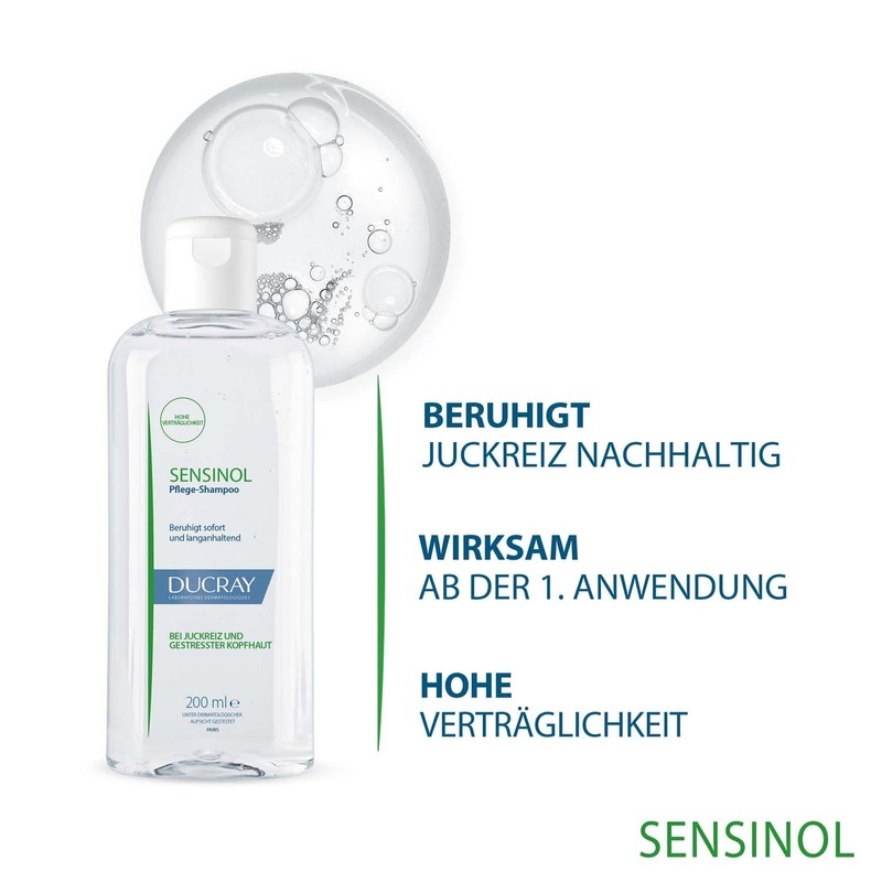 Ducray Sensinol Anti-Itching Shampoo Instant Soothing Polidocanol Relieves Itching by