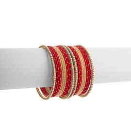 RIANGI Designer Bollywood Bridal Jewellery Set Of 22 Pieces Black/Gold Bangle Bracelets For Women, Indian Bangles For Women, Women's Hand Jewelry Sets, L-Circ 8.2 in-Indian Size 2.10-Dia 2.6 in,