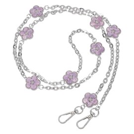 PATIKIL Metal Chain Phone Lanyard, 3Pcs 1.2 Inch Anti Theft Crossbody Phone Strap with Detachable Tether Tabs Flower Lanyard Leash for Women Pants Wallets, Purple