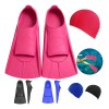 Aletas Cortas De Buceo Antideslizantes Para Hombres Mujeres Rosa roja