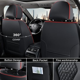 Coverado Coverado Automotive Seat Covers, Leather Seat Covers Front Seat, Black Car Seat Covers, Luxury Car Seat Covers, Seat Cushion, Front Driver Seat Covers, Car Seat Protector Universal Fit Most Cars