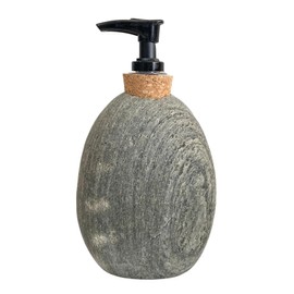 Funky Rock Designs Soap and Lotion Dispenser - Handcrafted Natural Beach Stone, Rustic Home Decor