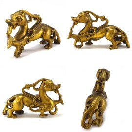 Copper "Ancient yaazu (睚眦) (Mini)" [Feng Shui Good Luck Goods Feng Shui Goods/Dragons/Figurine/Home Decor/Dragons of Good Luck]