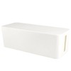 Tofficu Plastic Cable Management Box Small White Organizer for Cables