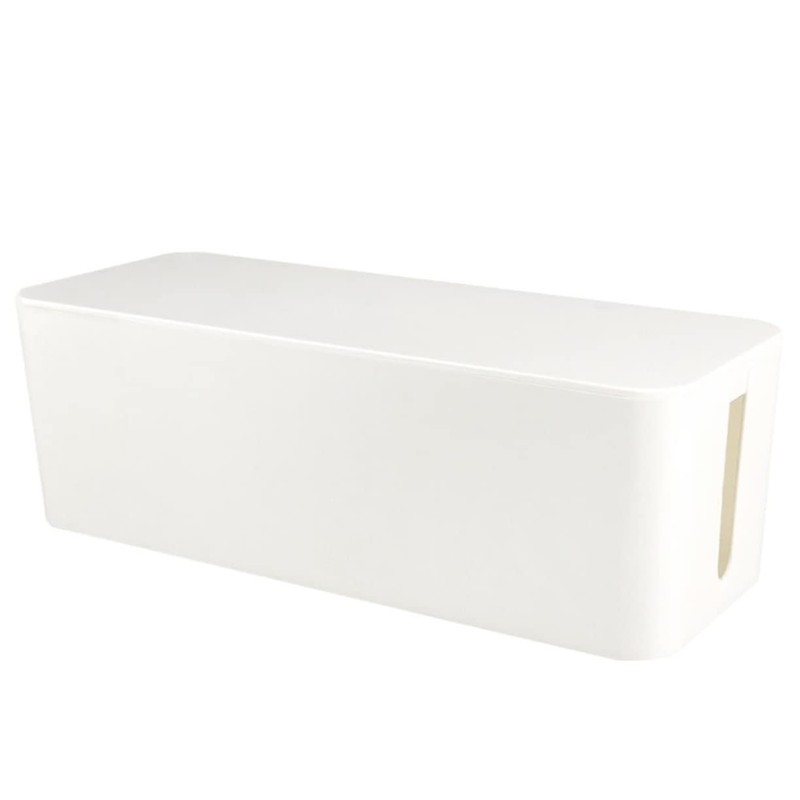Tofficu Plastic Cable Management Box Small White Organizer for Cables