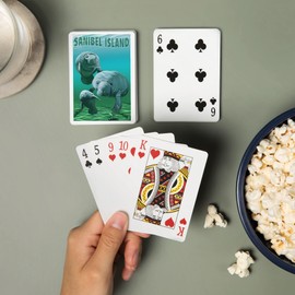 Lantern Press Sanibel Island, Florida, Manatees (52 Playing Cards, Poker Size Card Deck with Jokers)