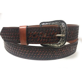 EL CHARRO Mens Big And Tall Heavy Duty Work Casual Belt. Uniform Leather Belt (48)