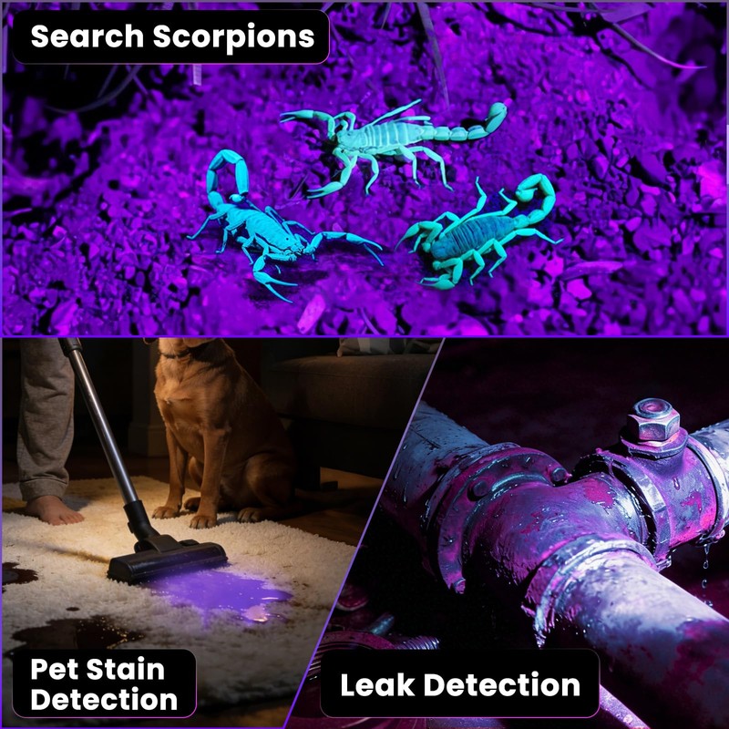 ULTRAFIRE Rechargeable 395nm UV Flashlight Zoomable
