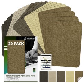 KING MOUNTAIN Iron-on Repair Patch 20 Pcs Pack,3" x4-1/4 100% Cotton Iron-on Repair Patch, 5 Shades of Clothing Repair and Decoration Kit (Five Browns)